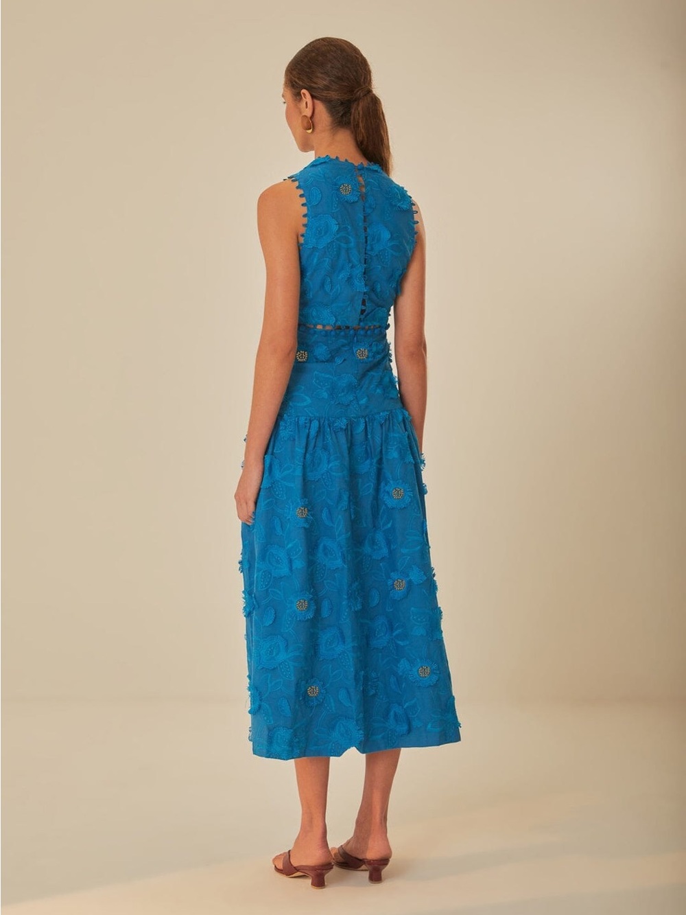 Farm rio blue 3D flower dress - Picture 3 of 8